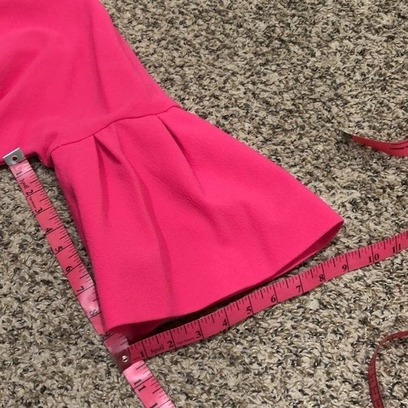 NWT Badgley Mischka Dress Size 0 Magenta Pink Bell Sleeve Mini - Picture 11 of 13